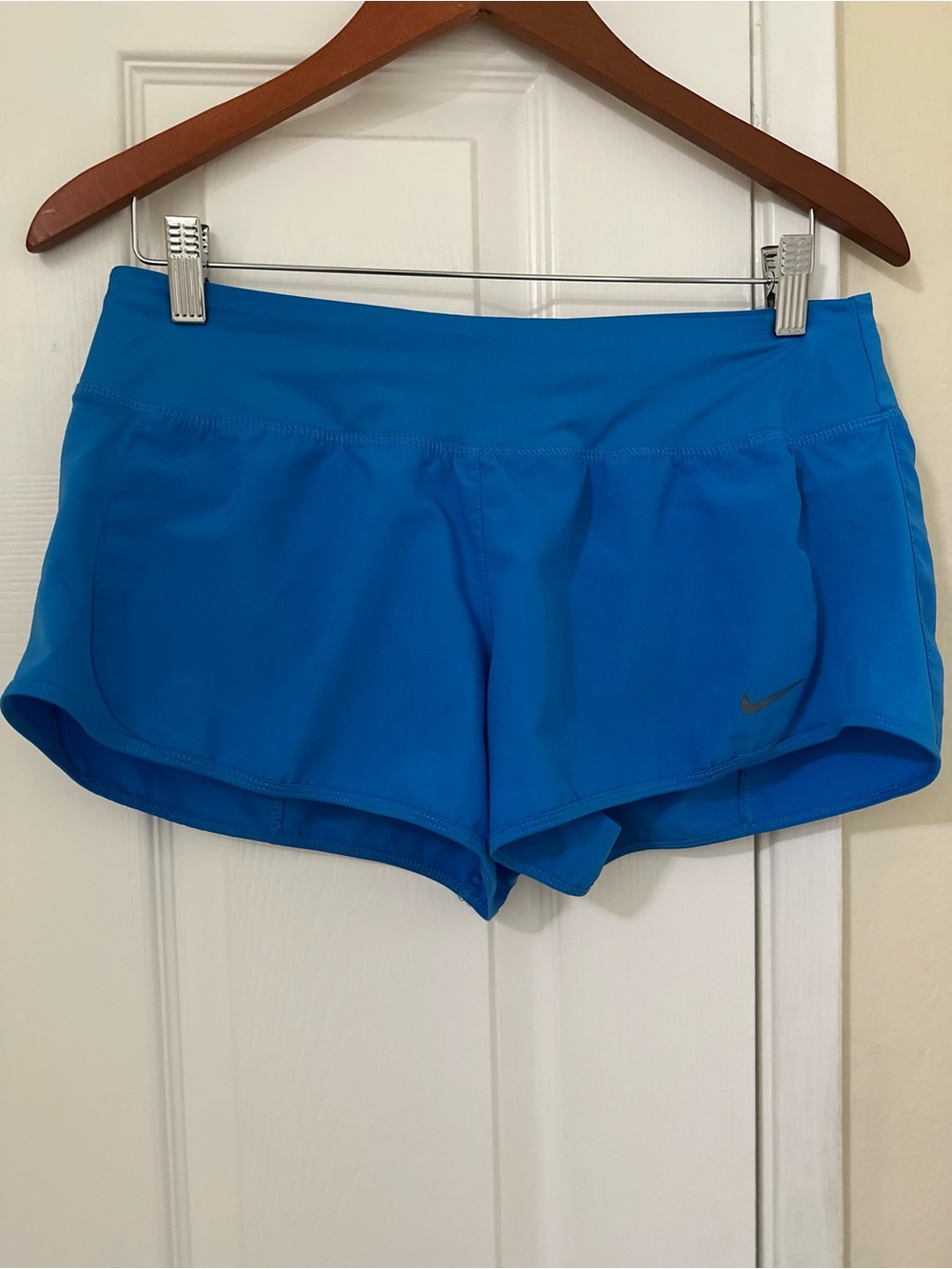Gently Used Nike Sz M Dri-FIT Crew Running Shorts Cobalt Blue Mid Rise